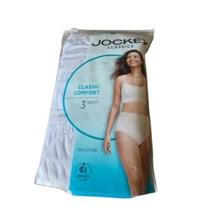 Jockey Classics White Briefs 3-Pack 100% Cotton Full Coverage Plus Size 11/4X